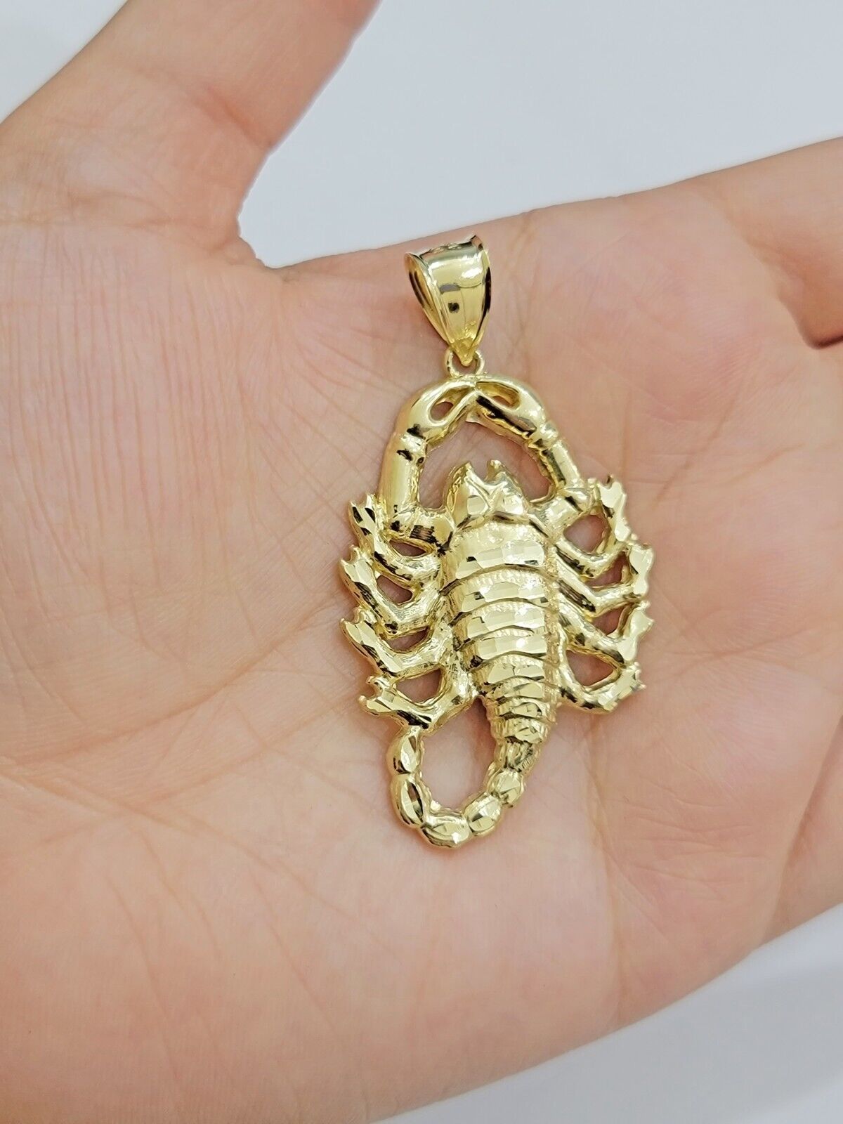 10k Scorpio Charm Pendant Men's Real 10kt Yellow Gold For Chain & Necklace SALE - GoldenlinQ